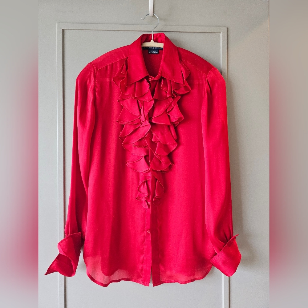 Ralph Lauren red silk shirt